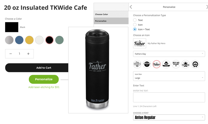 Personalization Screen Shot